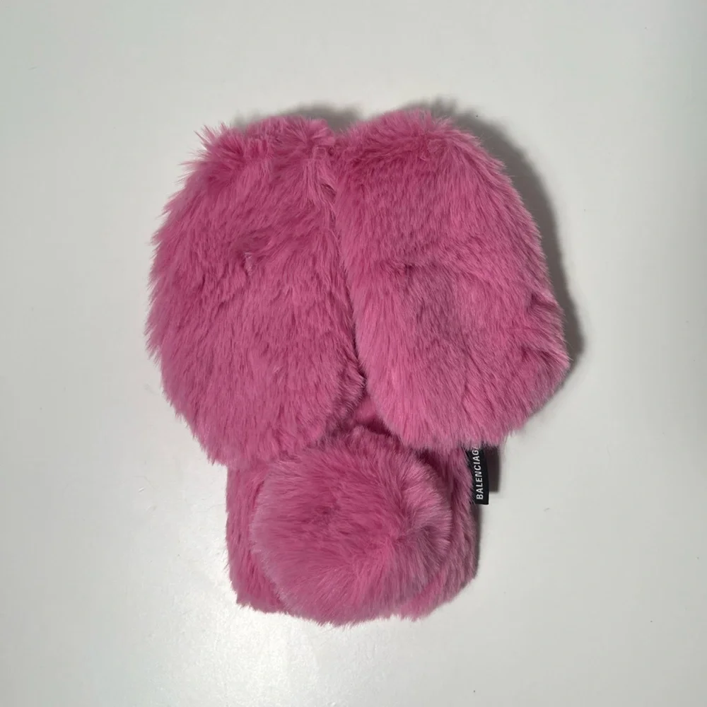 Balenciaga Fluffy Bunny Ears Crossbody iPhone 12 Cell Phone Case